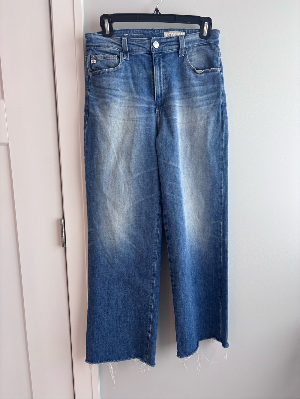 AG Adriano Goldschmied Kora high rise wide Leg Jeans in Light Blue Wash